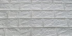 PVC klijuojama sienų danga WAKSLINE Hm18-03, spl. balta tašyta plyta, 700x770x6 mm