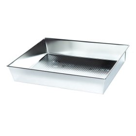 Kvadratinė kepimo forma, alavuota skarda, sidabrinė sp., skirta naudojimui orkaitėje iki 220 °C, 36 x 24,5 x 6 cm