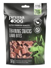 Skanėstas šunims PRIMADOG, treniravimui, ėrienos kąsneliai, 50g