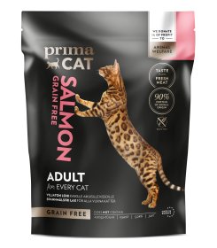 Sausas ėdalas katėms PRIMACAT, be grūdų, lašiša, suaugusioms katėms, 0,4kg
