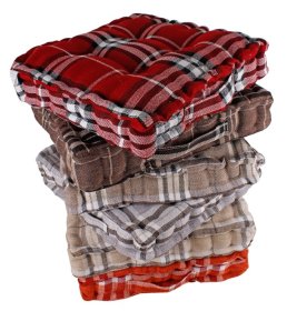 Pagalvėlė kėdei, įvairių spalvų, languota, 100% poliesteris, 40 x 40 x 8 cm