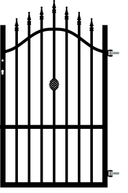 Dekoratyvinės tvoros varteliai POLBRAM Rose, dešniniai, cinkuoti, juodi, 90 x 150 cm