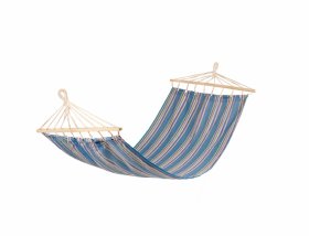Hamakas H17, su medinėmis juostelėmis, dryžuotas, mėlynas 200 x 100 cm