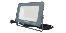 LED prožektorius ORRO 52086, 50 W, su lizdo kištuku ir 3 m ilgio laidu, 220-240 V, 4000 lm, 4500 K, 30.000 val., A170830078