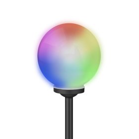 Lauko šviestuvas SUNLUX 8026, su saulės elementais/baterija, plastikinis, įsmeigiamas, RGB keičiantis spalvas, burbulas, 35 x 10 x 10 cm, A170630095