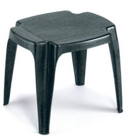 Plastikinė taburetė IPAE PROGARDEN Calypso, antracito spalvos, maks. apkrova iki 12kg