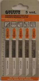 Siaurapjūklio pjūklelių rinkinys medienai HERVIN TOOLS, HCS, 5 vnt (T101BR)
