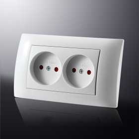 Kištukinis lizdas ORRO LC-14, 2 vietų, įleidžiamas, be įž., kreminės sp., 16A 250 V, A550420030