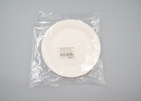 Vienkartinės lėkštės ECO GO 15, baltos sp., popierinės, 15 vnt., skersmuo 18 cm