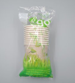 Vienkartiniai puodeliai ECO GO 10, su bio danga, popieriniai, 10 vnt., 240 ml