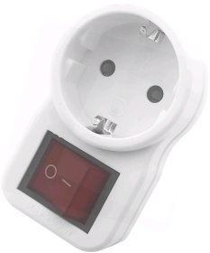 Šakotuvas ENTAC En-4368, 1 lizdo, su įž., su jungikliu, baltos sp.