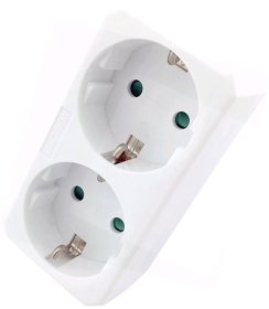 Šakotuvas ENTAC En-4429, 2 lizdų, su įž., baltos sp.