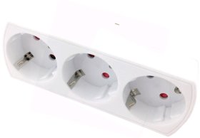 Šakotuvas ENTAC En-4504, 3 lizdų, su įž., baltos sp.