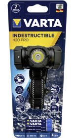 LED žibintuvėlis VARTA Indestructible, 350 lm, 100 m, 23 val., IP67, 2 švietimo padėtys, komplektacijoje 3 x AAA Alkaline elementai, ant galvos, 17732101421
