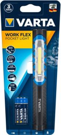 LED žibintuvėlis VARTA Work Flex, 110 lm, 40 m, 6 val., su magnetiniu laikikliu, komplektacijoje 3 x AA Alkaline elementai, 17647101421