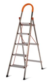 Kopėčios HERVIN EQUIPMENT, aliuminės, buitinės, 5 pakopų, platūs laipteliai, ergonomiška rankena, 1760 mm, CL-ER5