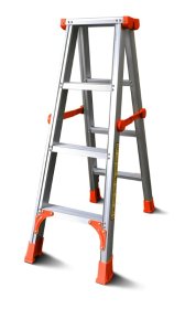 Kopėčios HERVIN EQUIPMENT, aliuminės, dvipusės, sustiprintos, 2x4 pakopų, 1230 mm, CL-ST24