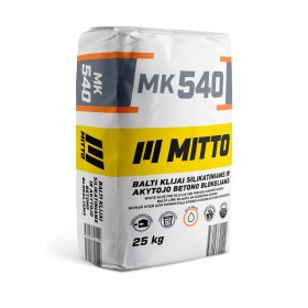 Klijai silikatiniams ir akyto betono blokeliams MITTO MK540, balta spalva, 25 kg