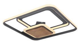 Pakabinamas LED šviestuvas GLOBO Nirra, 48W, 230V, 3000K, 5200 lm, metalas, akrilas, MDF tamsiai rudas medis, grafito sp., 500 x 500 x 80 mm, 67257-48