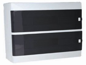Automatinių išjungiklių skydelis MIRSA M4122, 24 modulių, paviršinis, baltas su skaidriomis durelėmis, IP40, 230x250x100mm