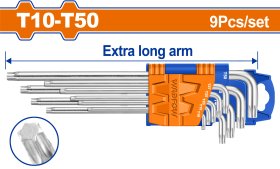 Žvaigždučių raktų TORX rinkinys WADFOW, T10-T50, 9 vnt., WHK3292
