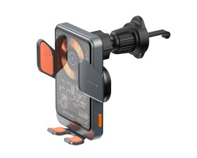 Automobilinis laikiklis HAVIT DOT 3033,  su belaidžiu įkrovikliu,  15 W,  tvirtinamas į ventiliacijos groteles,  juodos sp.