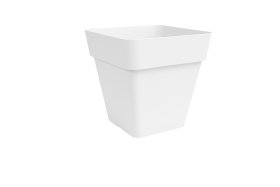 Plastikinis vazonas NICOLI Arke Quadro, baltos sp., 30 x 30 x 27 cm.