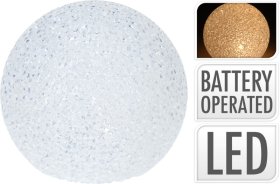 Dekoracija su LED, rutulio formos, aukštis 18 cm, baltos šiltos sp.