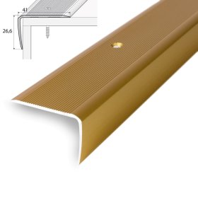 Aliumininė laiptų juostelė HESORA H 10 D1, 4.1 x 90 cm,  mat.aukso spalvos, kilmės šalis ES