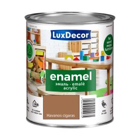 Universali akrilinė emalė LUXDECOR, 0,75 l, (13) Havanos cigaro spalvos, matinis, skiedžiamas vandeniu