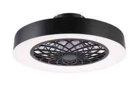 Lubinis LED šviestuvas RABALUX Adonias, 35W, 230V, 3000-6000K, 1600 lm, IP20, su 15W ventil. 6 greičių, su pultu, dimer., juodos/baltos sp., 480x170x480mm, 5419