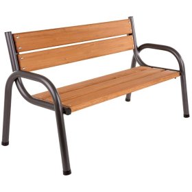 Suolas PATIO Park Lux, medis, plienas, rudos sp., maksimali apkrova iki 250 kg, 150 x 74 x 86 cm