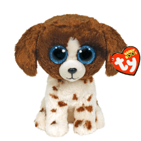 Pliušinis žaislas TY MUDDLES, rudas/baltas šuo