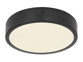 Lubinis LED šviestuvas GLOBO Lucena, paviršinis, 15W, 230V, 1650 lm, 4000K, dimeriuojamas, apvalus, juodos sp., 145 x 26 mm, 12368-15