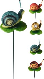 Sodo dekoracija sraigė ant pagaliuko, 4 skirtingi dizainai, aukštis 70 cm.