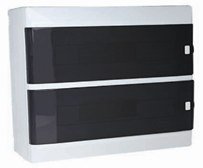 Automatinių išjungiklių skydelis MIRSA M4108, 16 modulių, paviršinis, baltas su skaidriomis durelėmis, IP40, 230x200x100mm