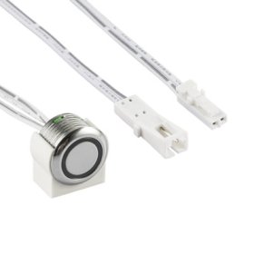 Šviesos diodų juostos jungiklis EUROLIGHT Sw-Fr-T-12-24, 60 W, 12-24 V, iš./integr., lieč., šviesos intensyvumą reguliuoj., šviečiantis mėlyna sp., mont. skylės diam.: 17,2 mm