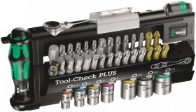 Galvučių ir antgalių komplektas WERA, 1/4`` Tool-Check PLUS