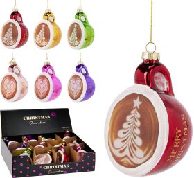 Eglutės žaisliukas Kavos puodelis, stiklas, 2 dizainai, 6 skirtingos sp., 12,7 × 9,5 × 5,5 cm