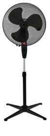 Pastatomas ventiliatorius su pasisukimo funkcija, 45 W, 3 greičiai, saugi naktinė lemputė, juodos sp, skersmuo apie 42,5cm, aukštis 127cm
