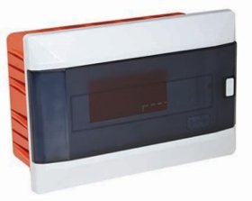 Automatinių išjungiklių skydelis MIRSA M4092, 12 modulių, įleidžiamas, baltas su skaidriomis durelėmis, IP40, 120x230x100mm