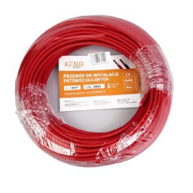 Kabelis saulės elektrinėms KENO, 1*4mm², raudonos sp., (rul 50m)