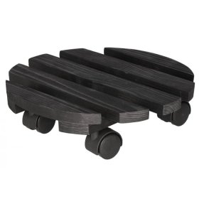 Padėklas vazonui su ratukais 4LIVING, juodos sp., 30 x 30 x 8,5 cm.