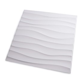 PVC 3D sienų lakštas WAKSLINE Hm3D-111, spl. balta, 500x500x10 mm