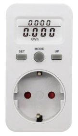 Galios matuoklis SPECTOR LIGHT 17980S, su 1 vietos kištukiniu lizdu su įž., su LCD ekranu, su elektros energijos sąnaudų skaičiavimu, 230V, max 16A 3680W