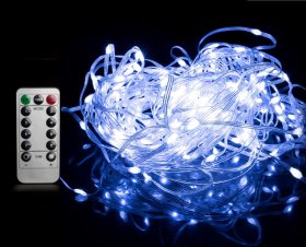 Šviečianti girlianda SUNLUX TY-422, 200 LED, 3 x 2 m įvairiaspalvė, užuolaidos dizaino, IP44, tinka naudoti lauke