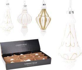 Eglutės žaisliukas, 3 skirtingi dizainai, baltos sp. su blizgučiais