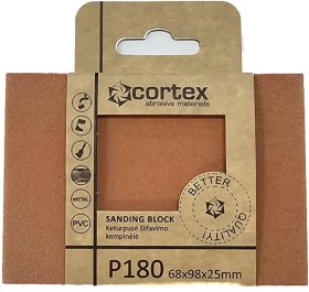 Kempinė šlifavimui CORTEX BQ, 68x98x25 mm, P180, aliuminio oksidas su keramika