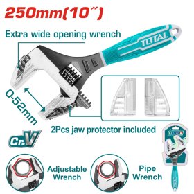 Reguliuojamas raktas TOTAL, 2in1, 0-52 mm, 250 mm, THT10210G