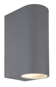 Lauko šviestuvas GLOBO Veronika, GU10, 2 x 35W, 230V, IP44, sieninis, stiklas, aliuminis, antracito sp., 150 x 68 x 92 mm, 34163-2